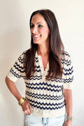 Araminta Top Cream/Black Iris