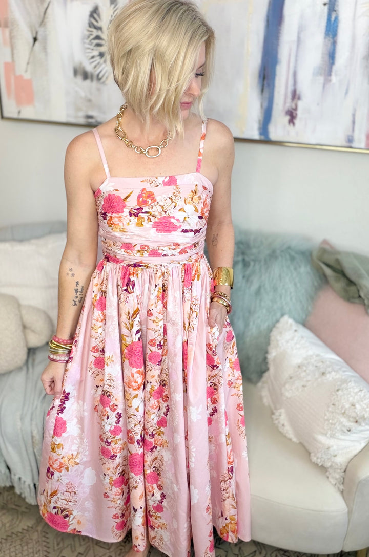 Pink Meadow Muse Midi Dress