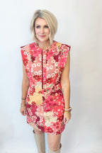 Pieced in Pink Floral Dress