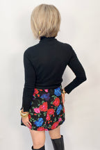 Midnight Bloom Mini Skirt