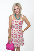 Berry Blossom Crochet Dress