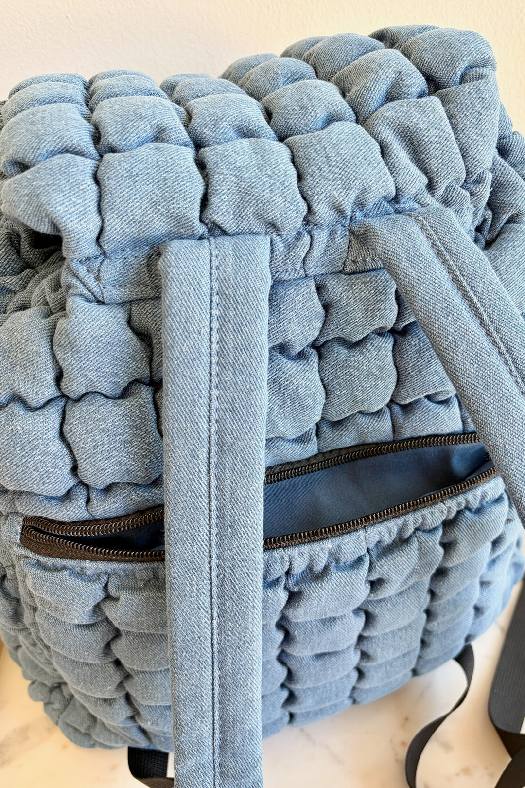 Sloane Denim Puffer Backpack