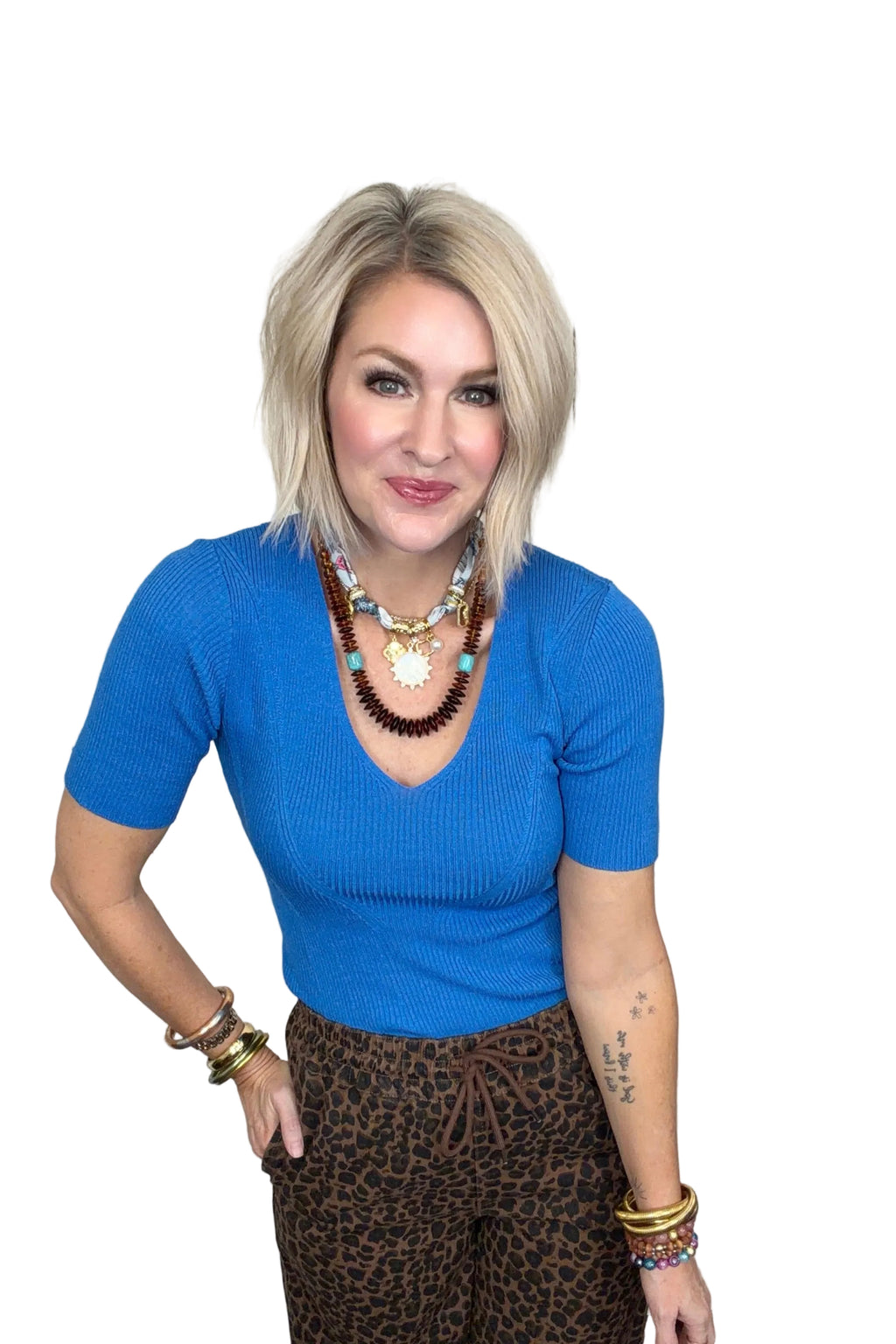 Cobalt Crush Ribbed Top