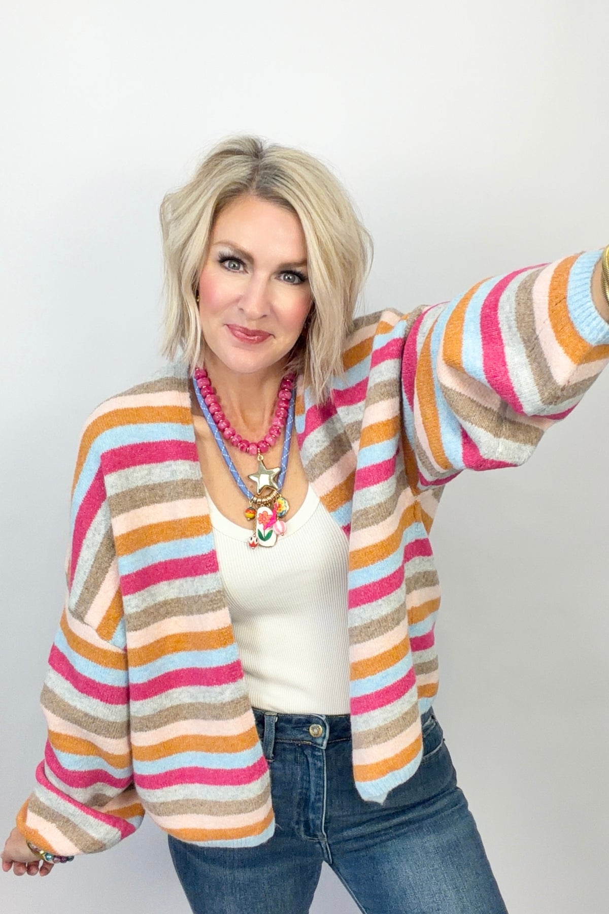 Striped Sweetheart Cardigan