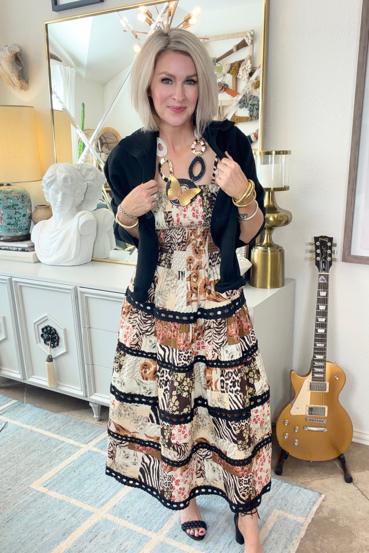 Stitched Story Midi Dress