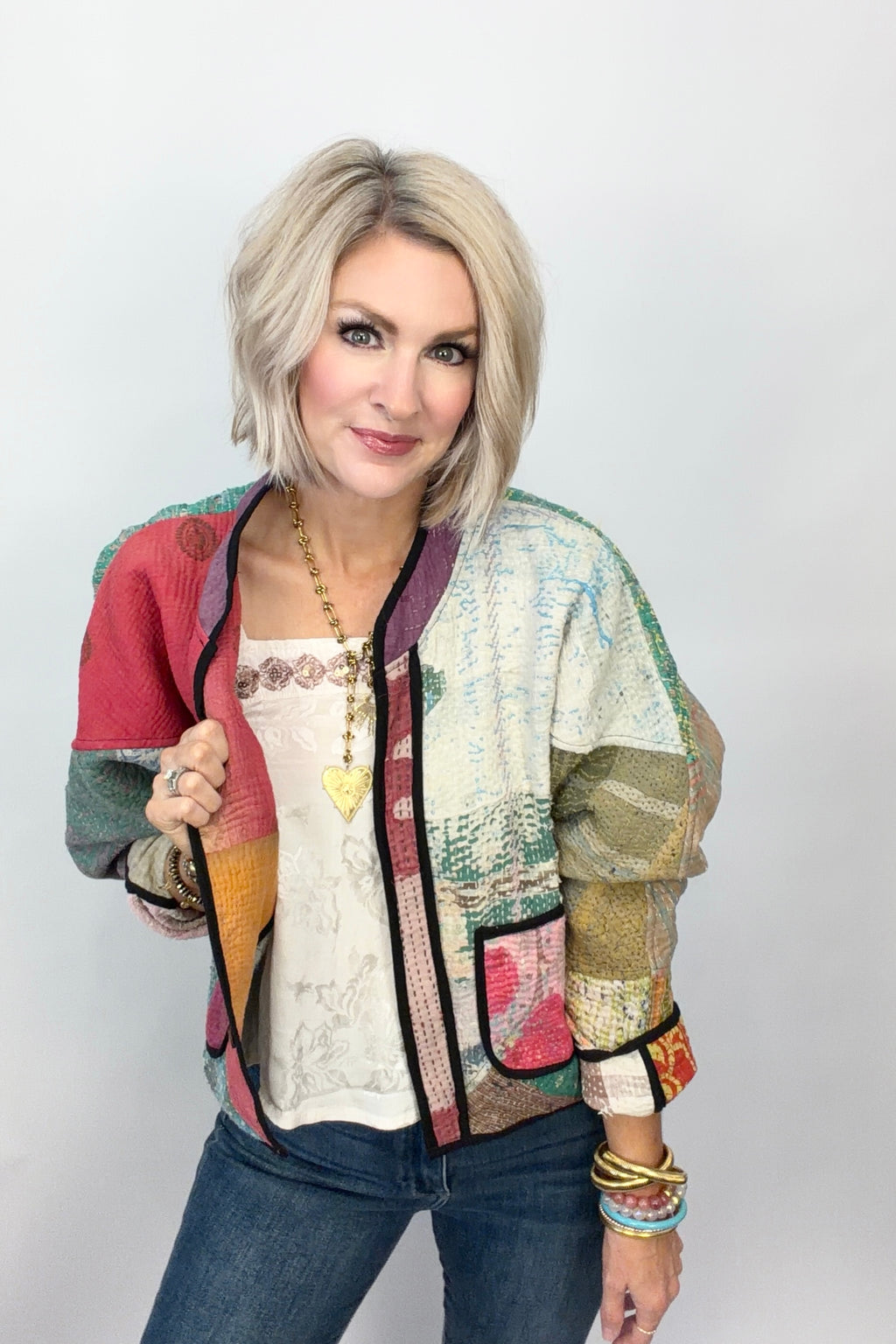 Patched Play Kantha Jacket