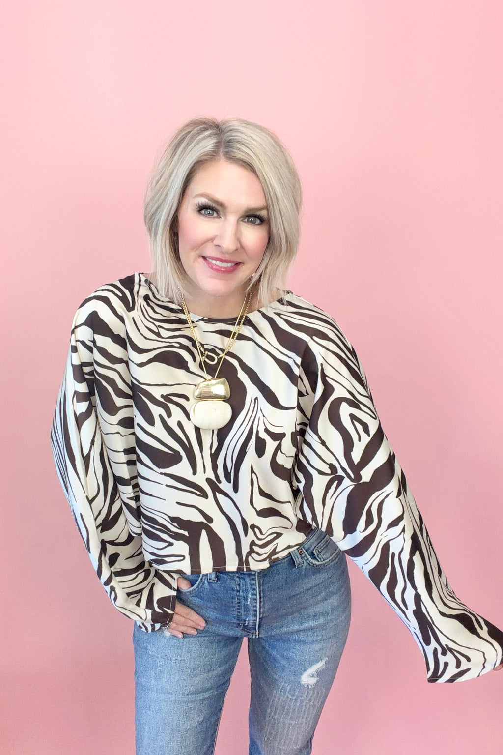 Wild Card Satin Top