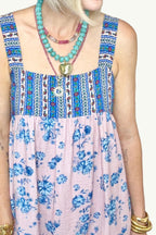 Countryside Mixed Pattern Short Dress