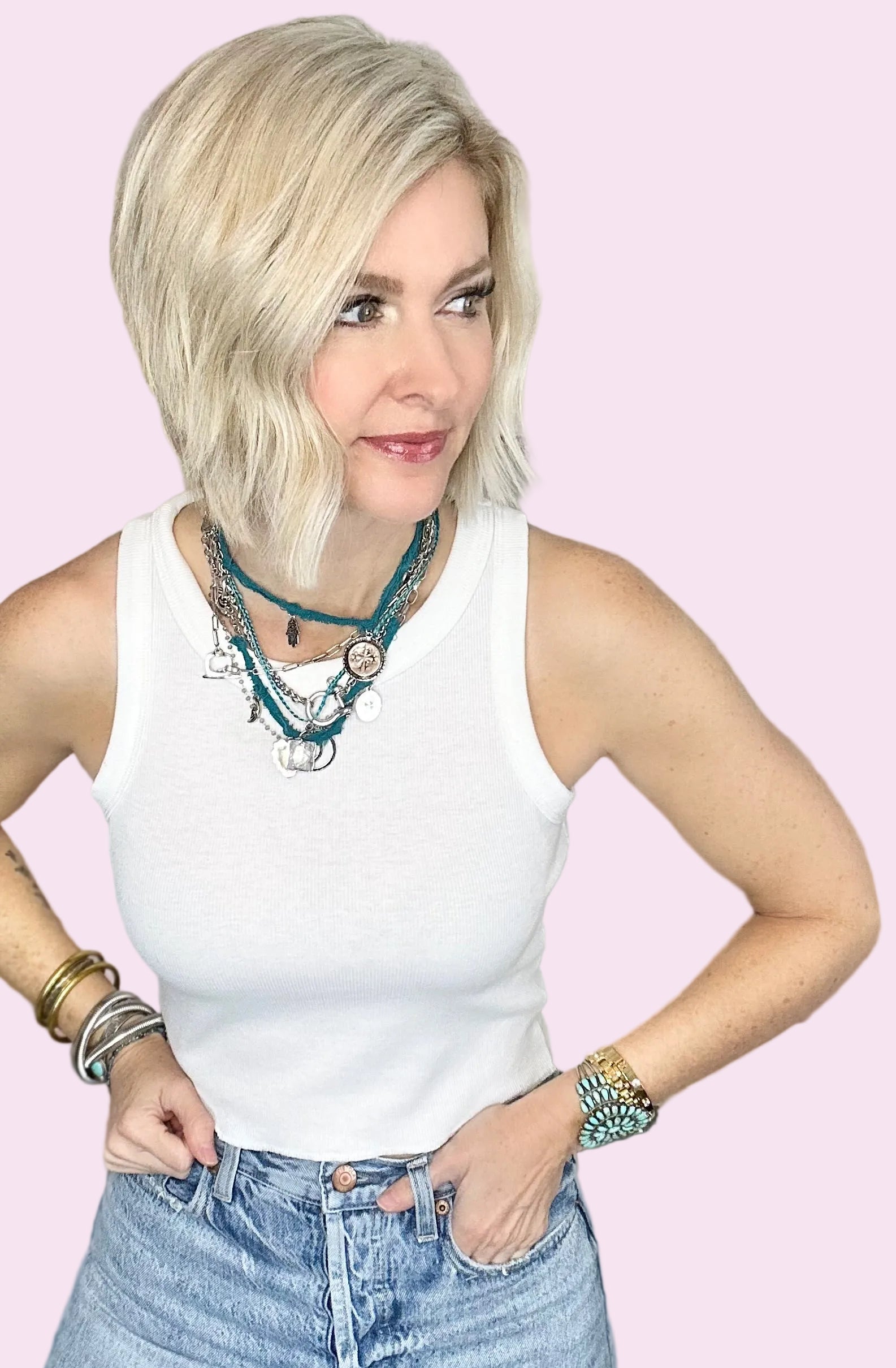 White Layering Tank