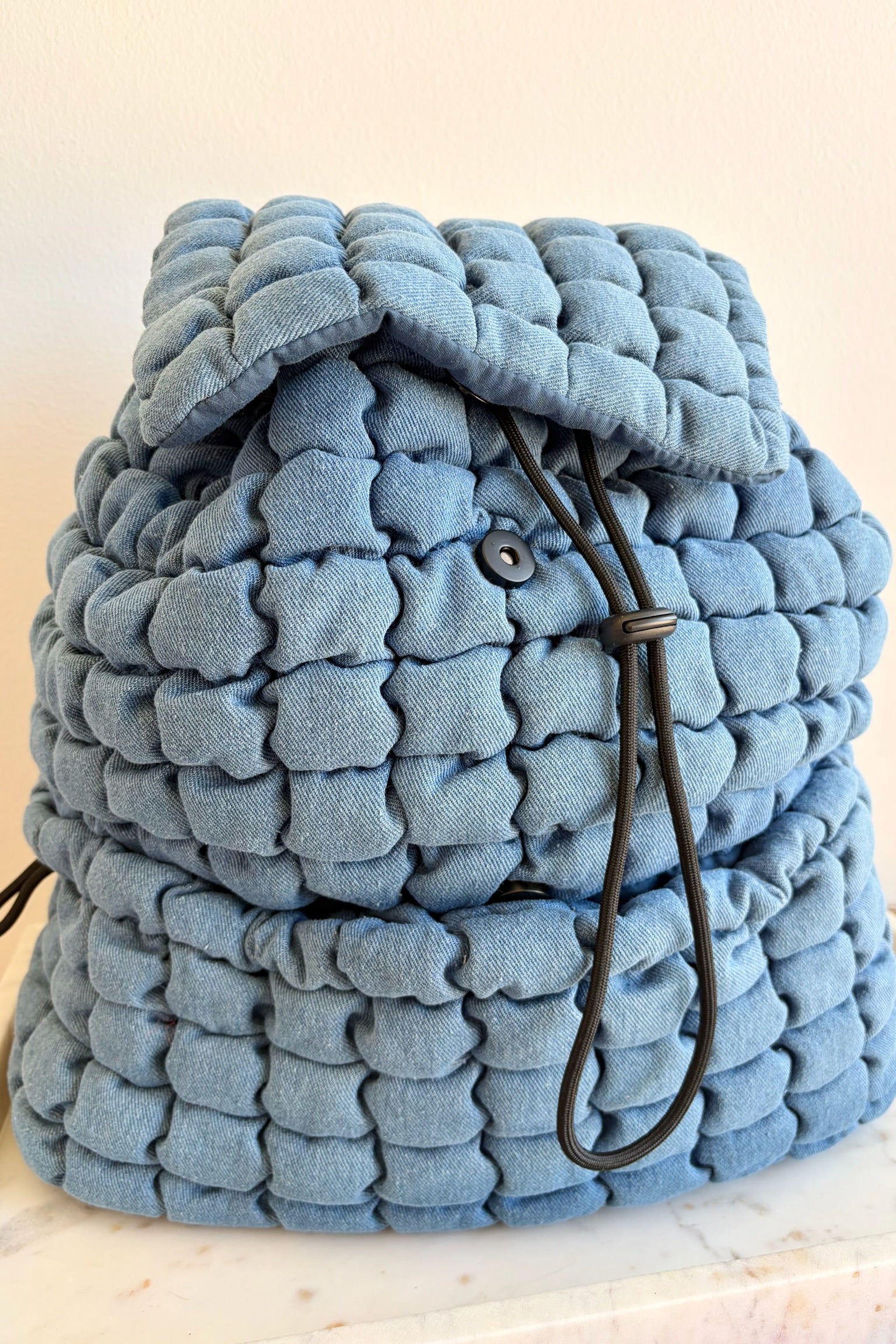 Sloane Denim Puffer Backpack