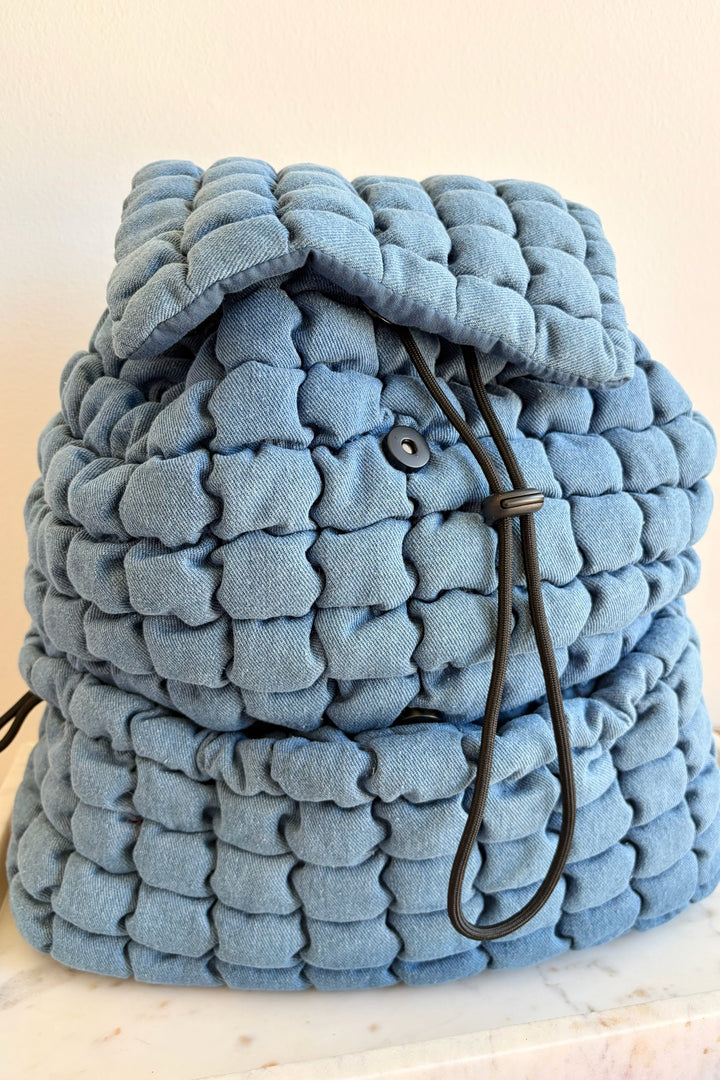 Sloane Denim Puffer Backpack
