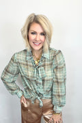 Golden Dust Plaid Blouse