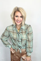 Golden Dust Plaid Blouse