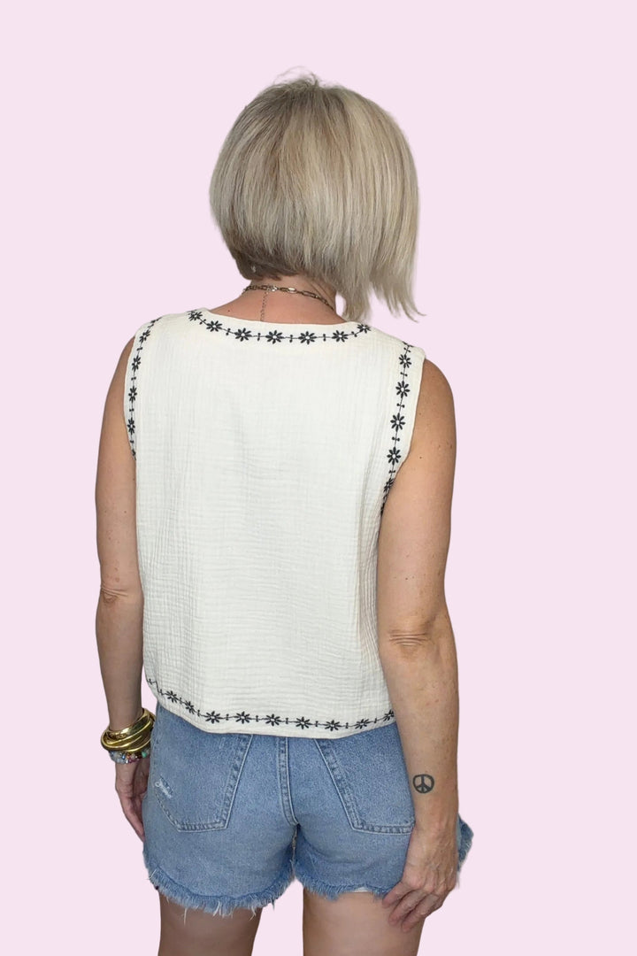 Jardin Embroidered Vest