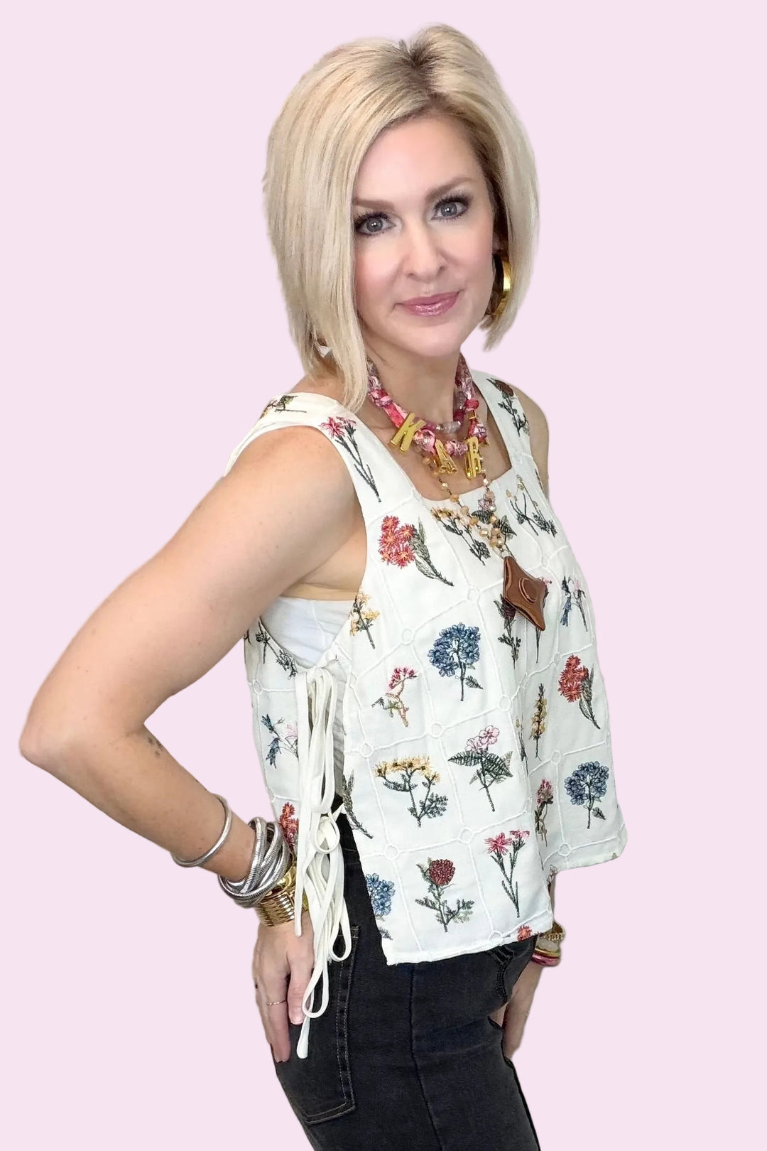 Millefleur Embroidered Top