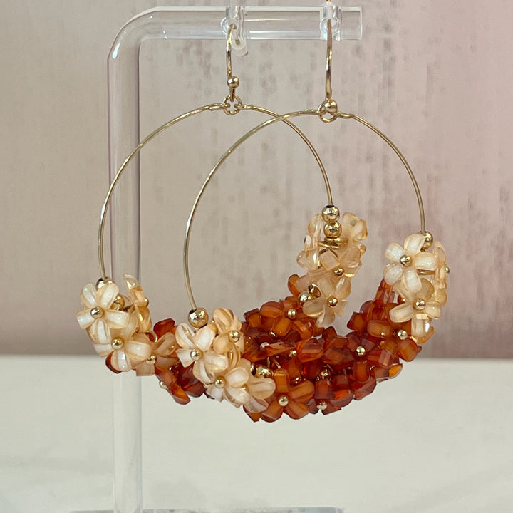 Amber Petal Hoops