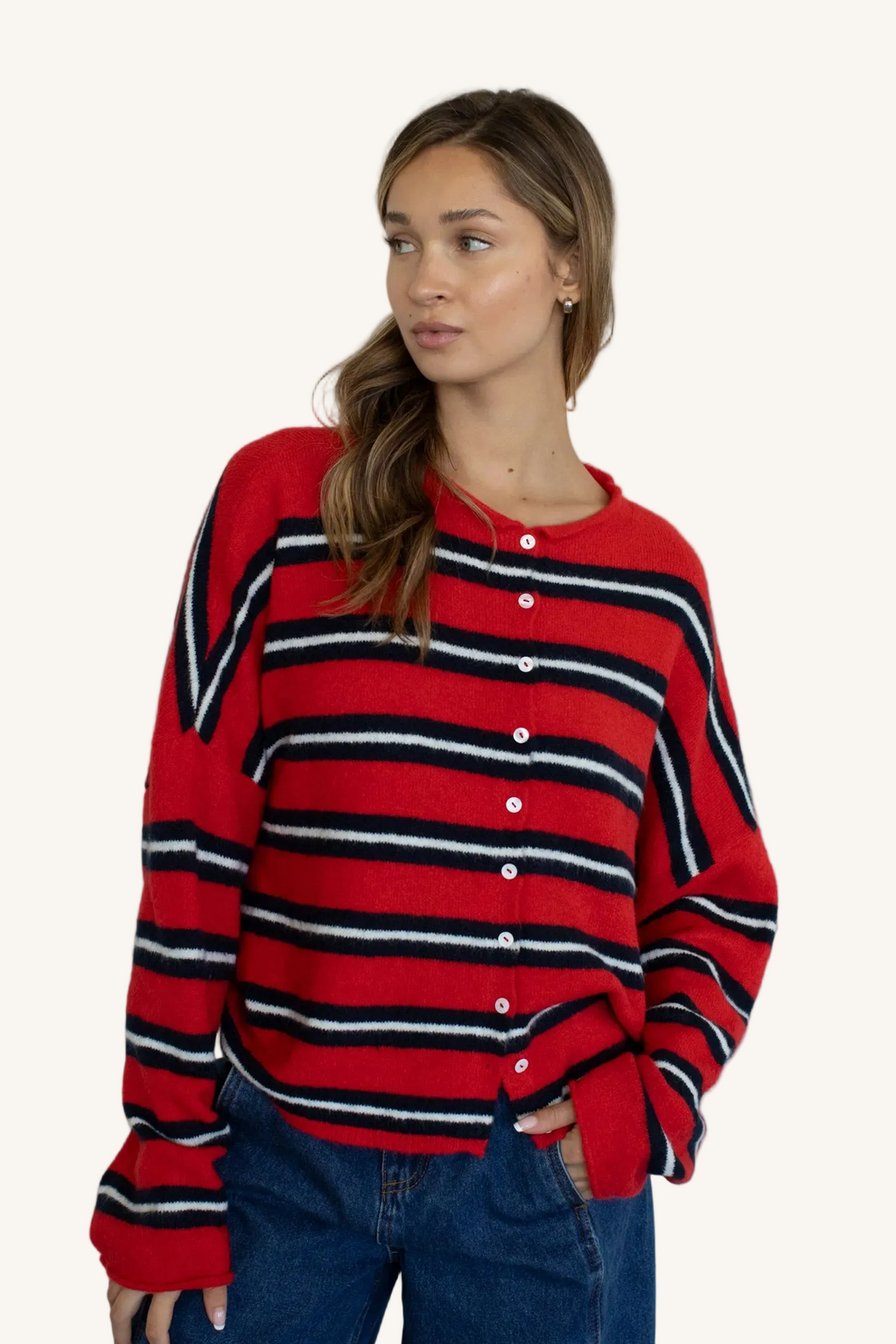 Varsity Striped Piper Cardigan