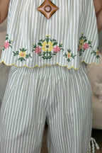 Meadow Stripe Floral Pant Set