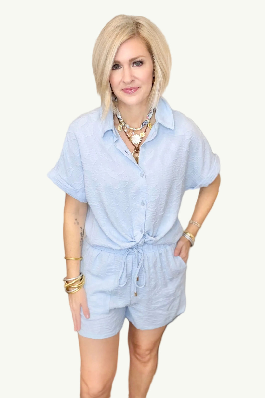 Sky Textured Two-Piece