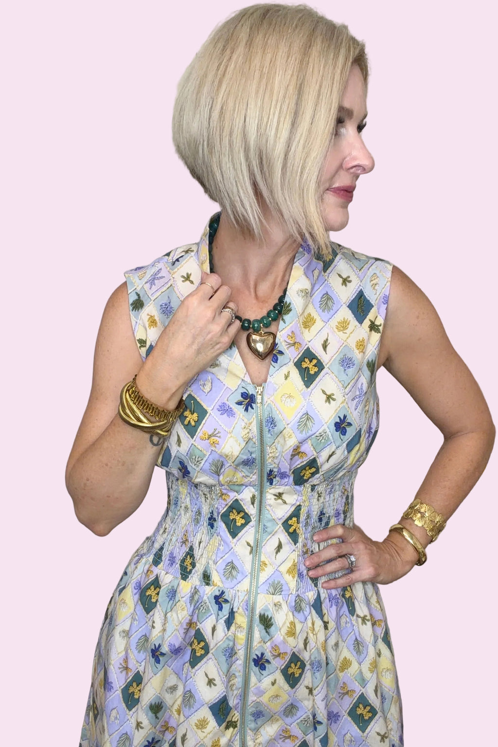 Wildflower Trellis Zip Dress