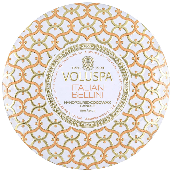 Voluspa- ITALIAN BELLINI 3 WICK TIN CANDLE