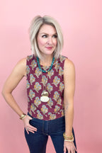 Sundown Floral Denim Top