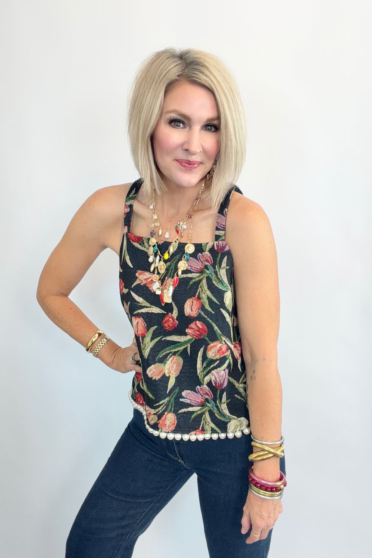 Pearl-Kissed Tulip Top