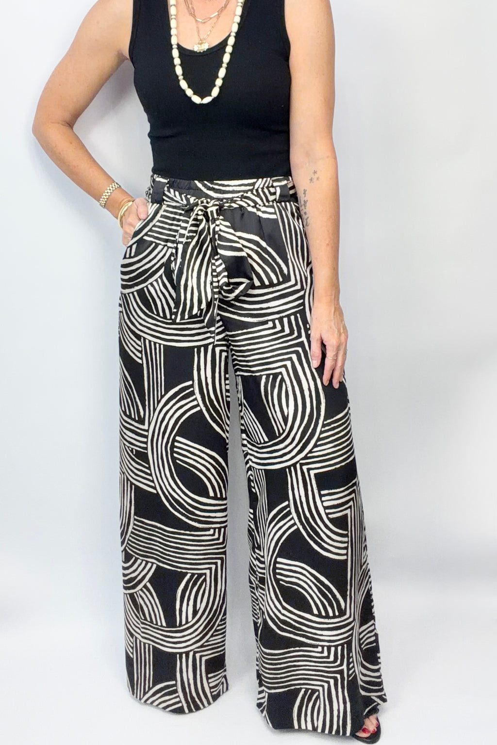 Abstract Affair Satin Pants