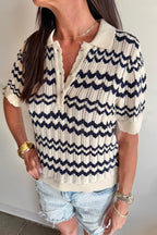 Araminta Top Cream/Black Iris
