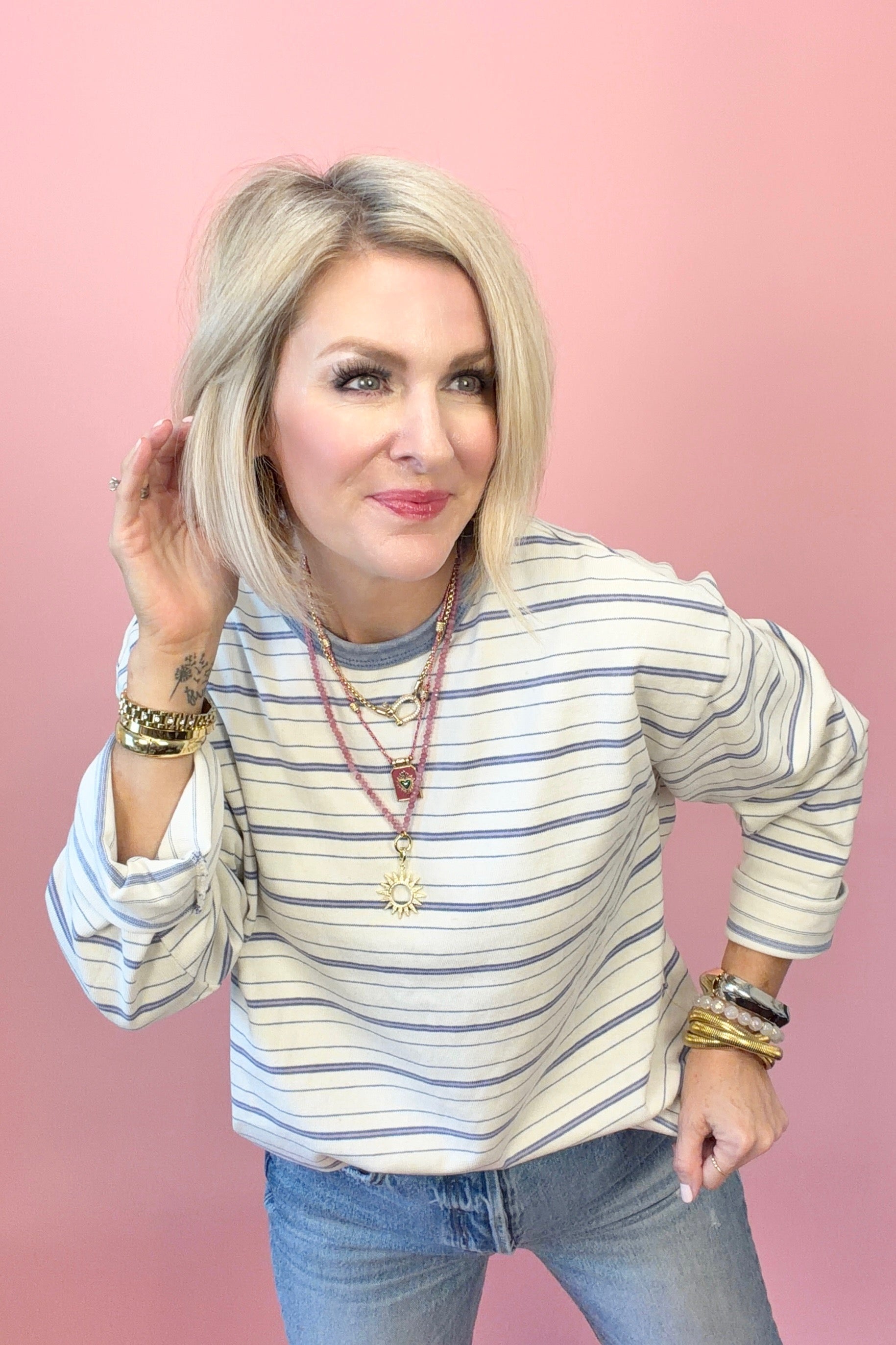 Off Duty Striped Top