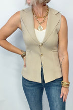 Tailored Edge Sleeveless Blazer