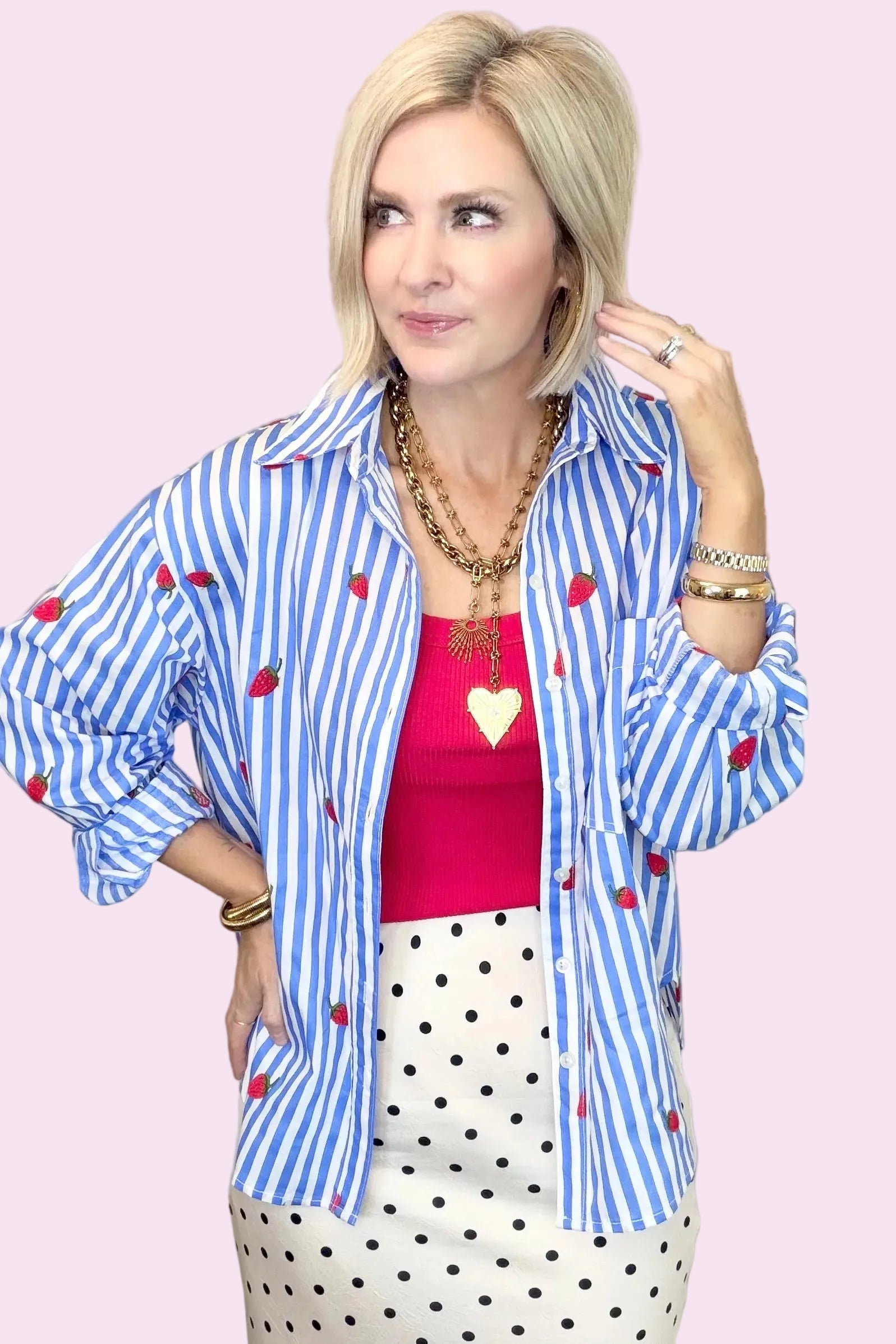 Strawberry Fields Button Down Shirt