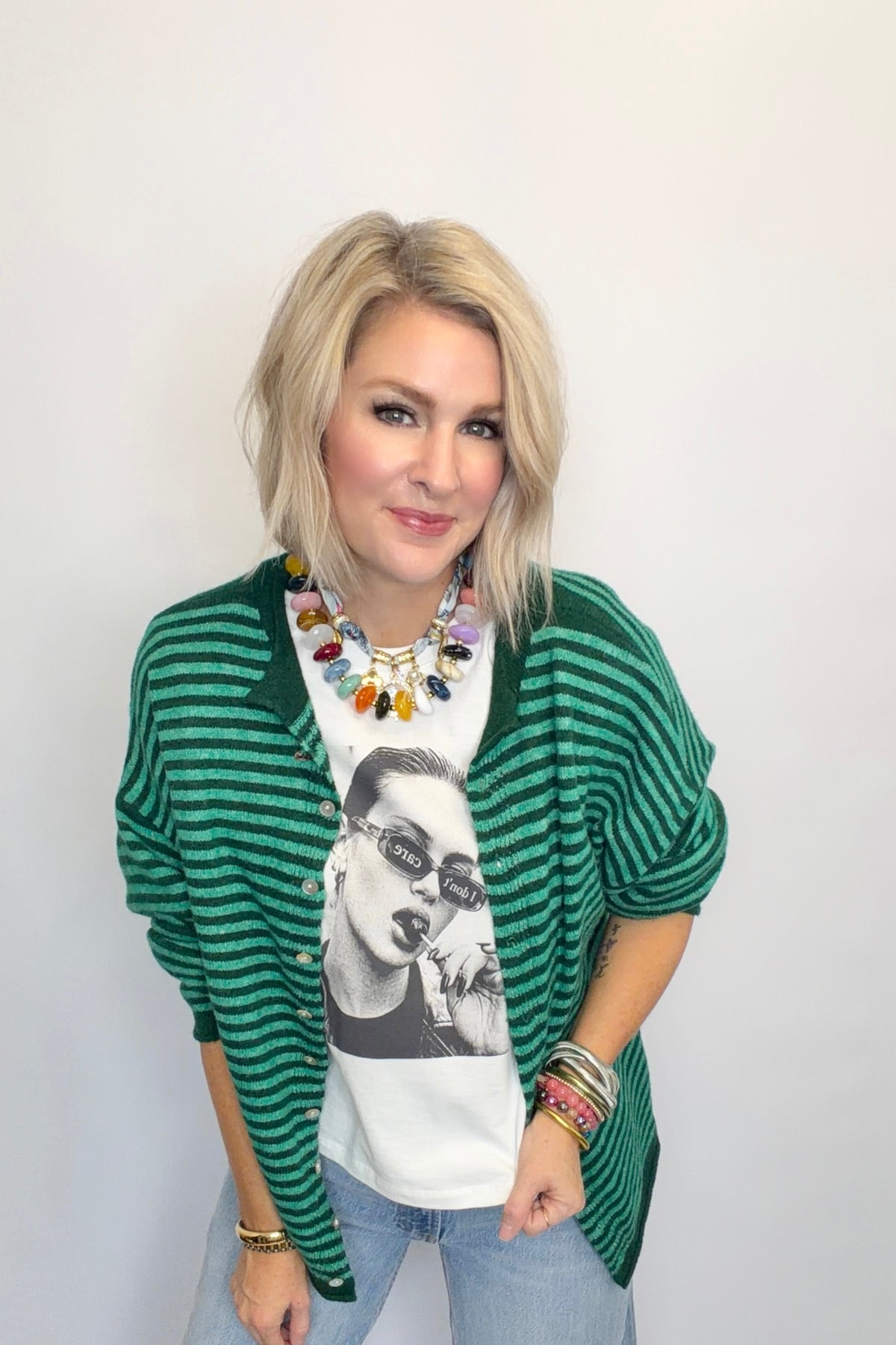 Evergreen Edit Striped Cardigan