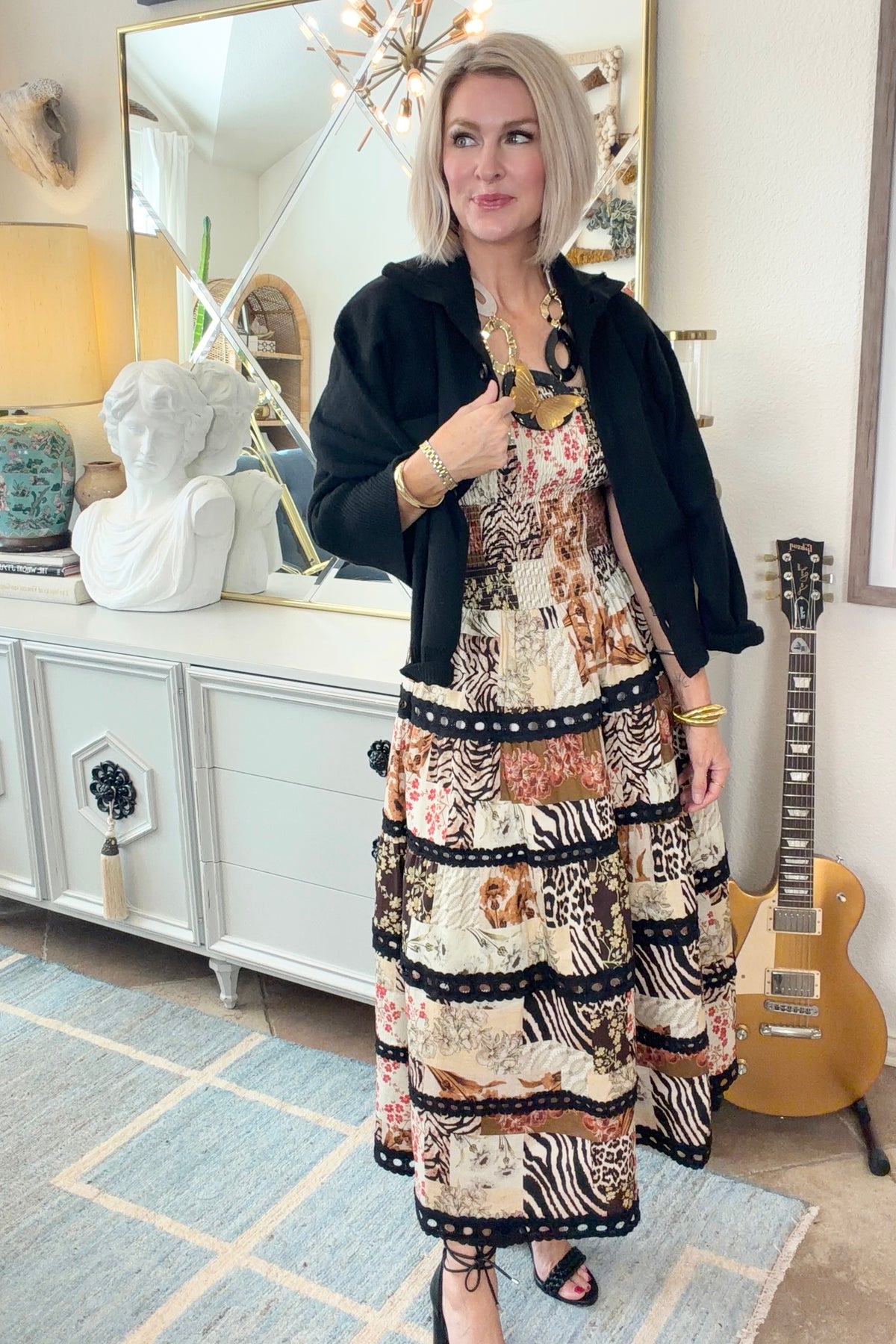 Stitched Story Midi Dress