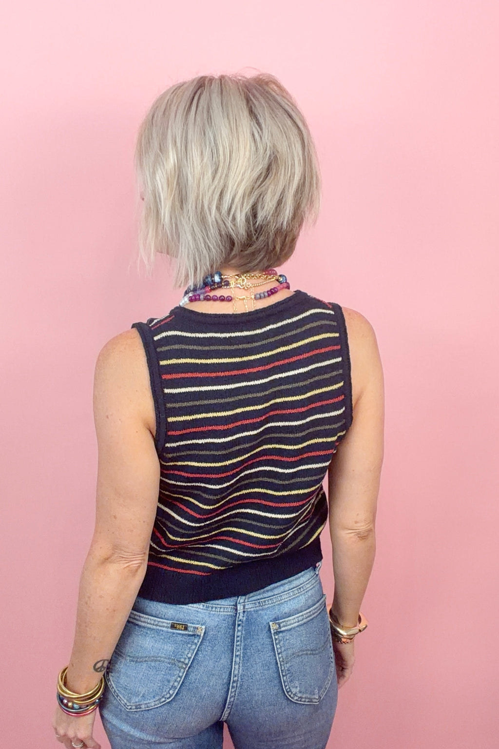 Uptown Striped Sweater Tank