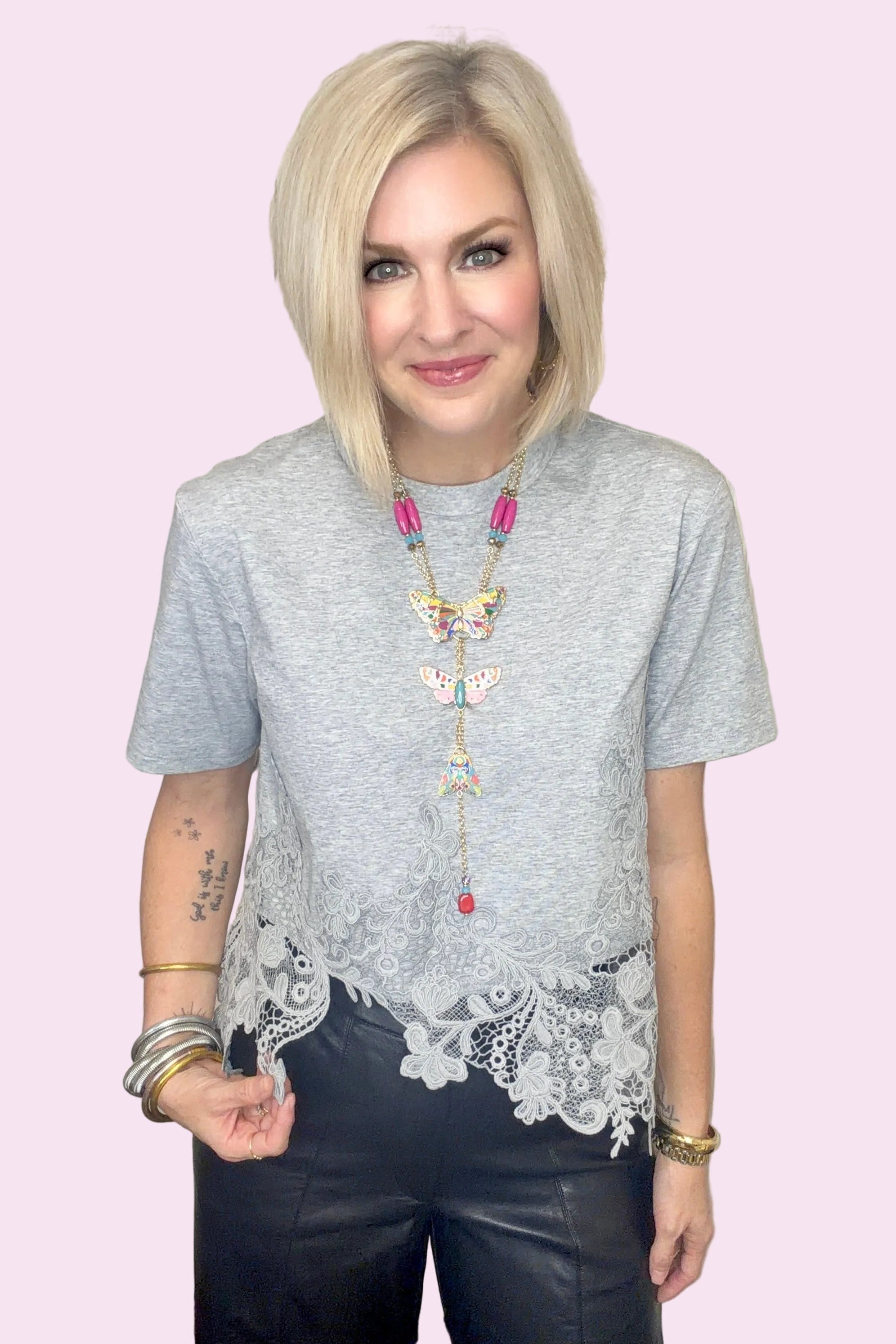 Lace Interrupted Top