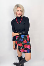 Midnight Bloom Mini Skirt