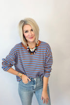 Mocha Blues Striped Top