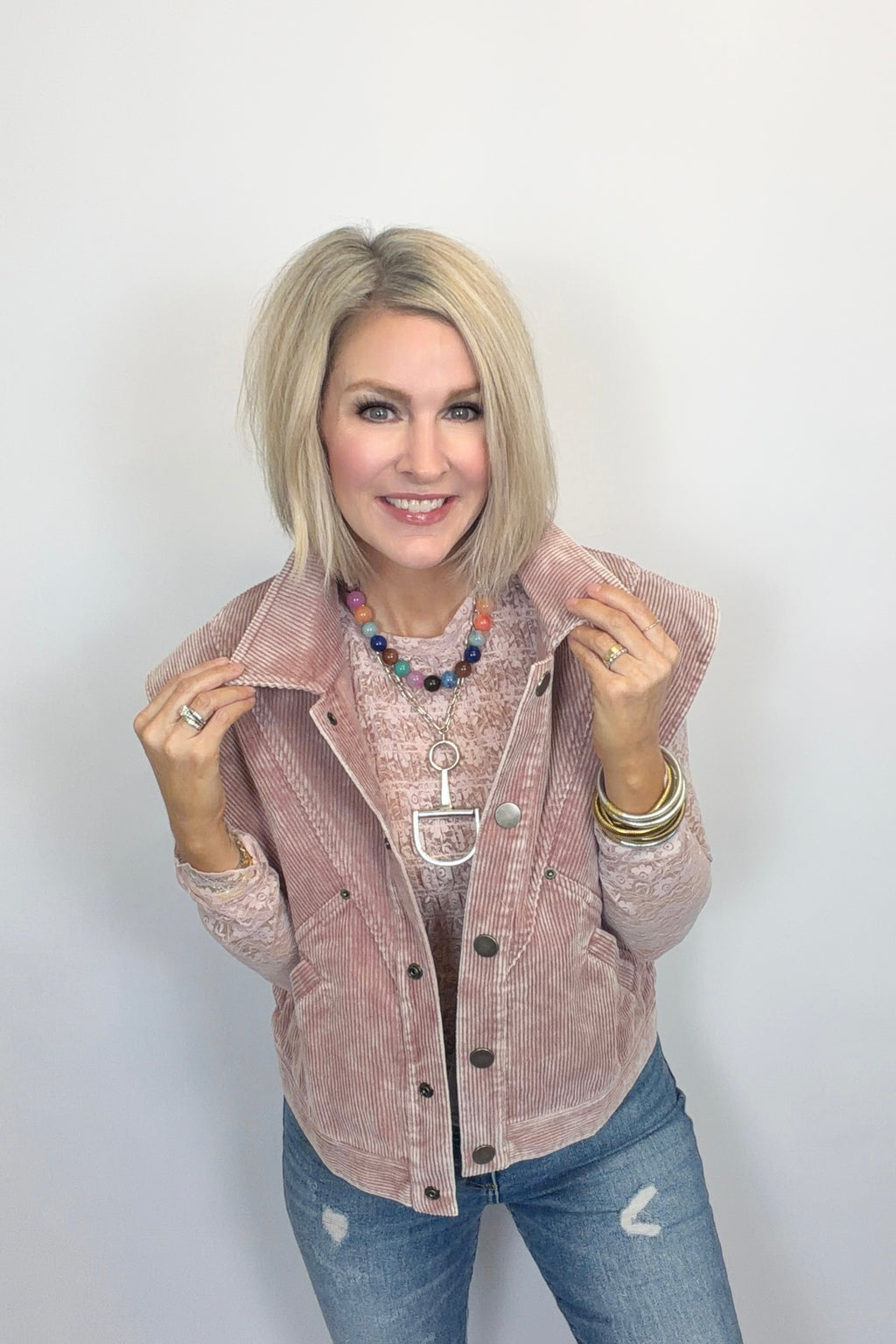 Rose to the Occasion Corduroy Vest