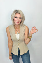 Tailored Edge Sleeveless Blazer