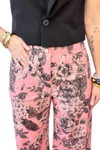Pretty in Pink Floral Jeans