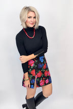 Midnight Bloom Mini Skirt