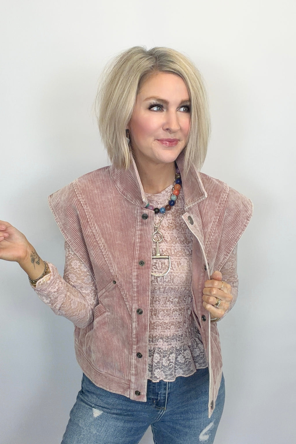 Rose to the Occasion Corduroy Vest