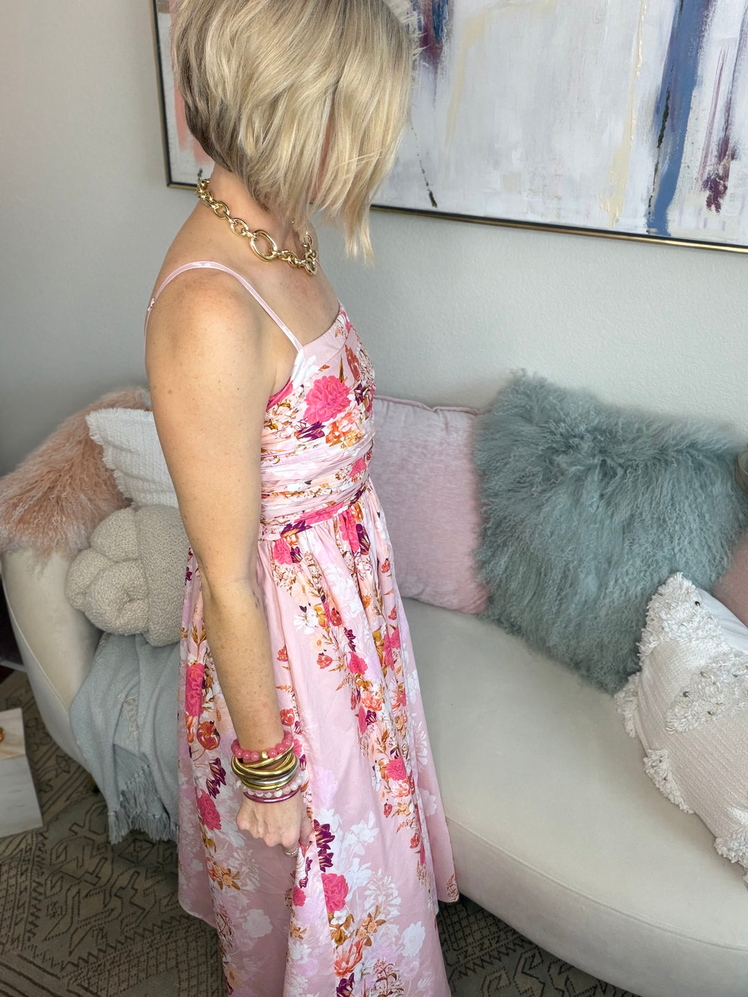 Pink Meadow Muse Midi Dress