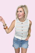 Uptown Striped Sweater Tank