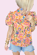 Bloom Where You Are Planted Puff Sleeve Blouse