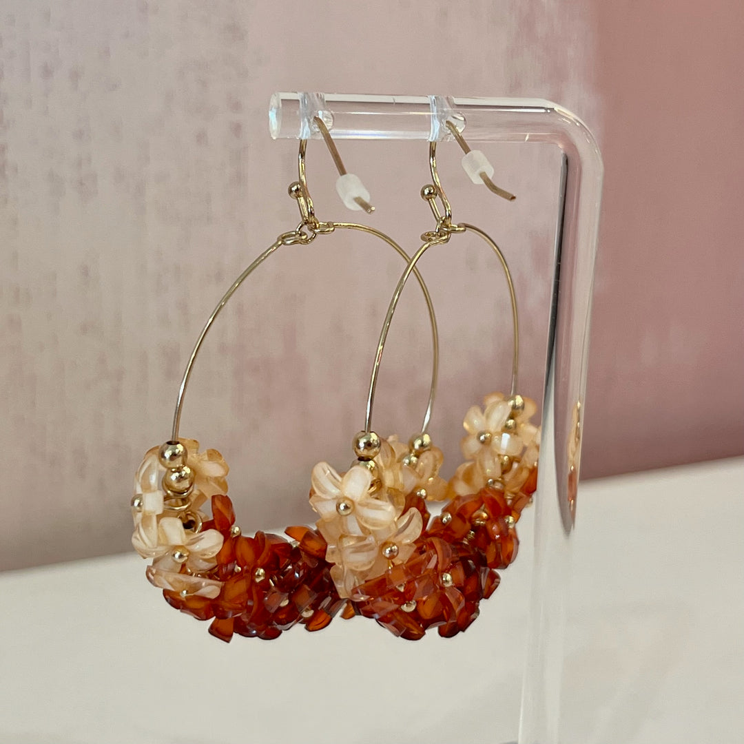 Amber Petal Hoops