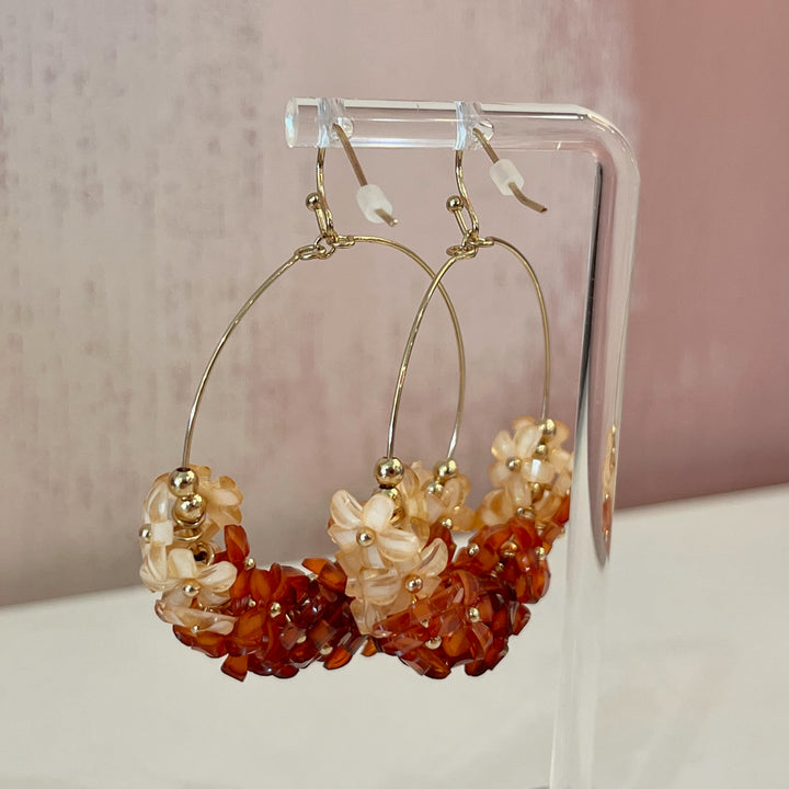 Amber Petal Hoops