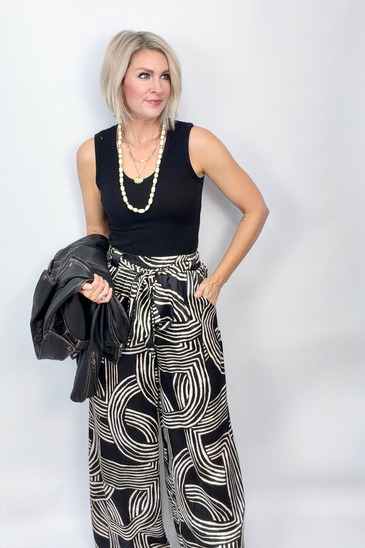 Abstract Affair Satin Pants