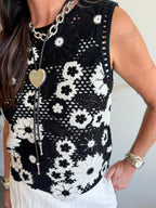 Midnight Bloom Crochet Top